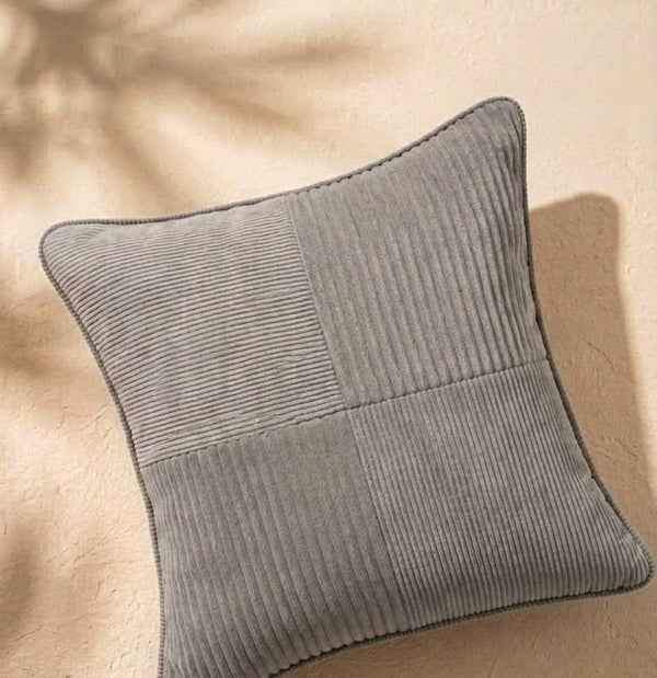 Cloud Gray Axis Grid Cushion Cover