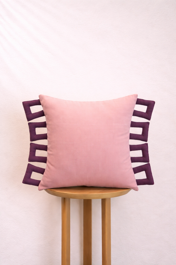 Dusty Rose Frame Cushion Cover Aaraamya