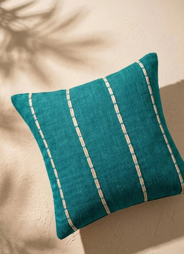 Lagoon Stitch Cushion Cover Aaraamya