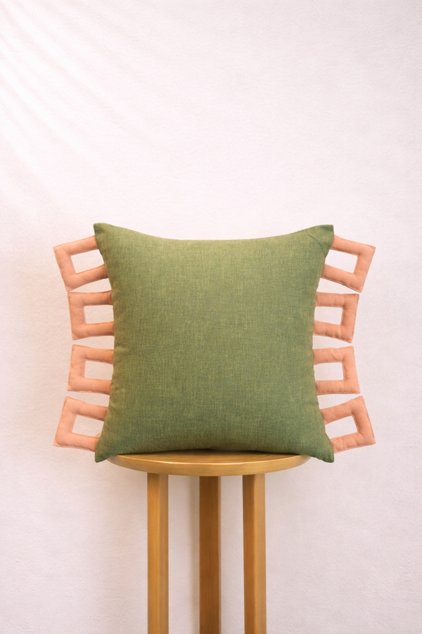 Olive Frame Cushion Cover Aaraamya