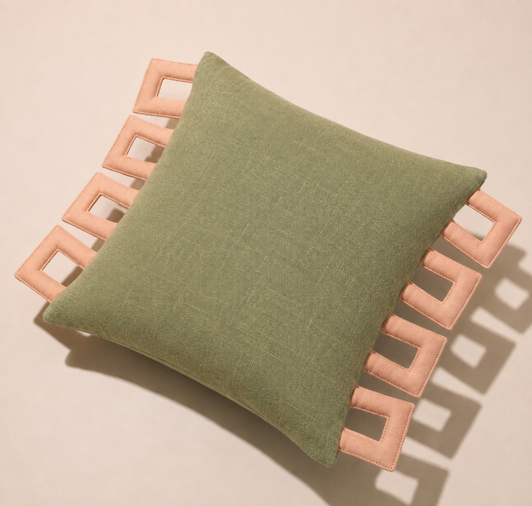 Olive Frame Cushion Cover Aaraamya