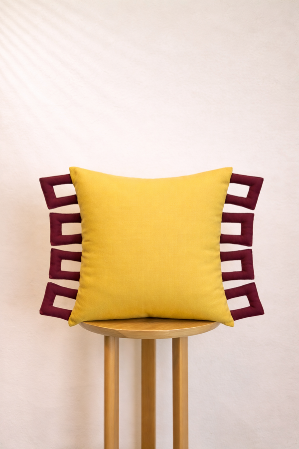 Saffron Frame Cushion Cover Aaraamya