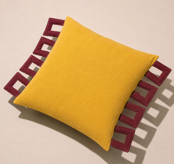 Saffron Frame Cushion Cover Aaraamya