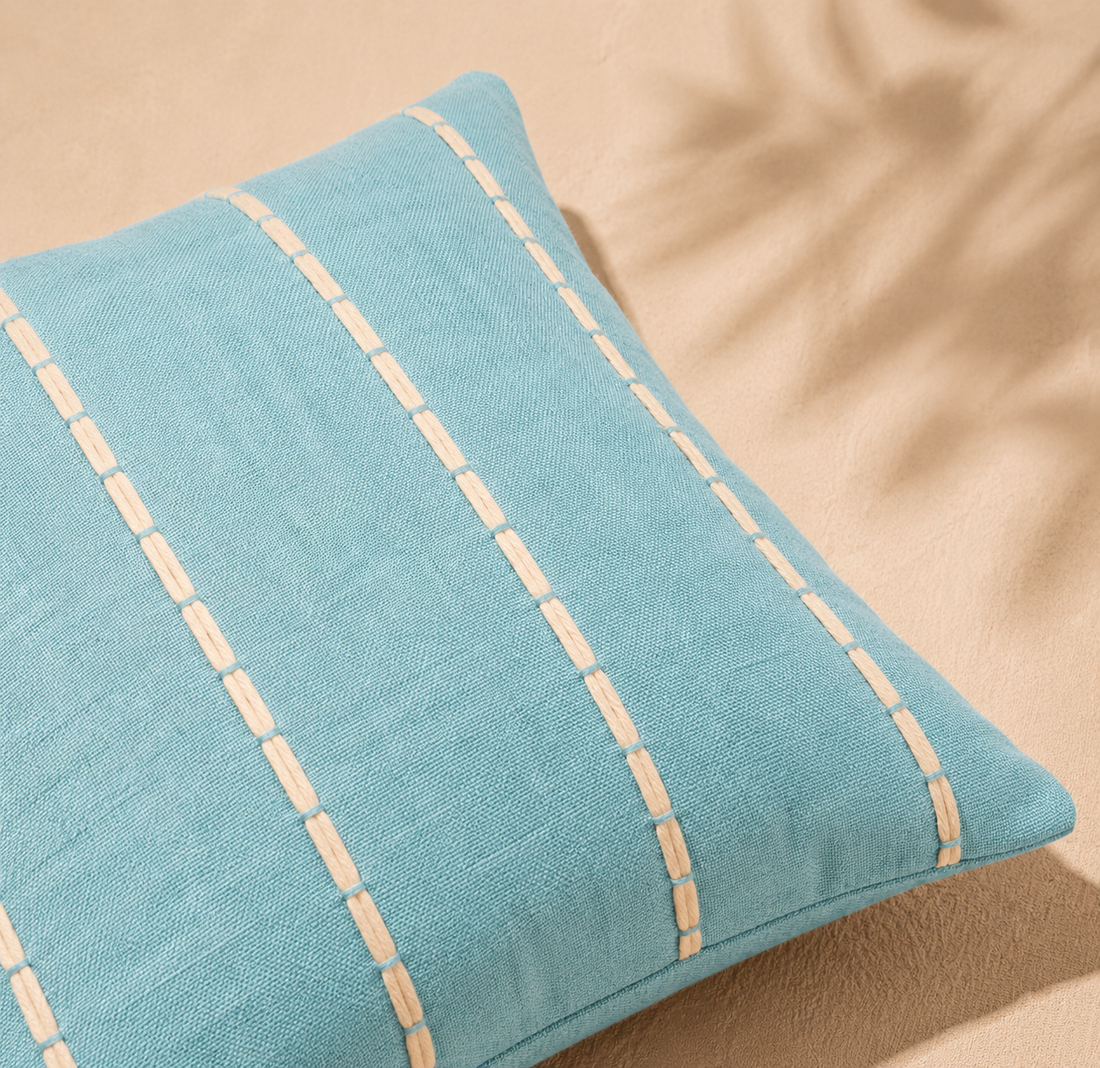 Air Blue Stitch Cushion Cover