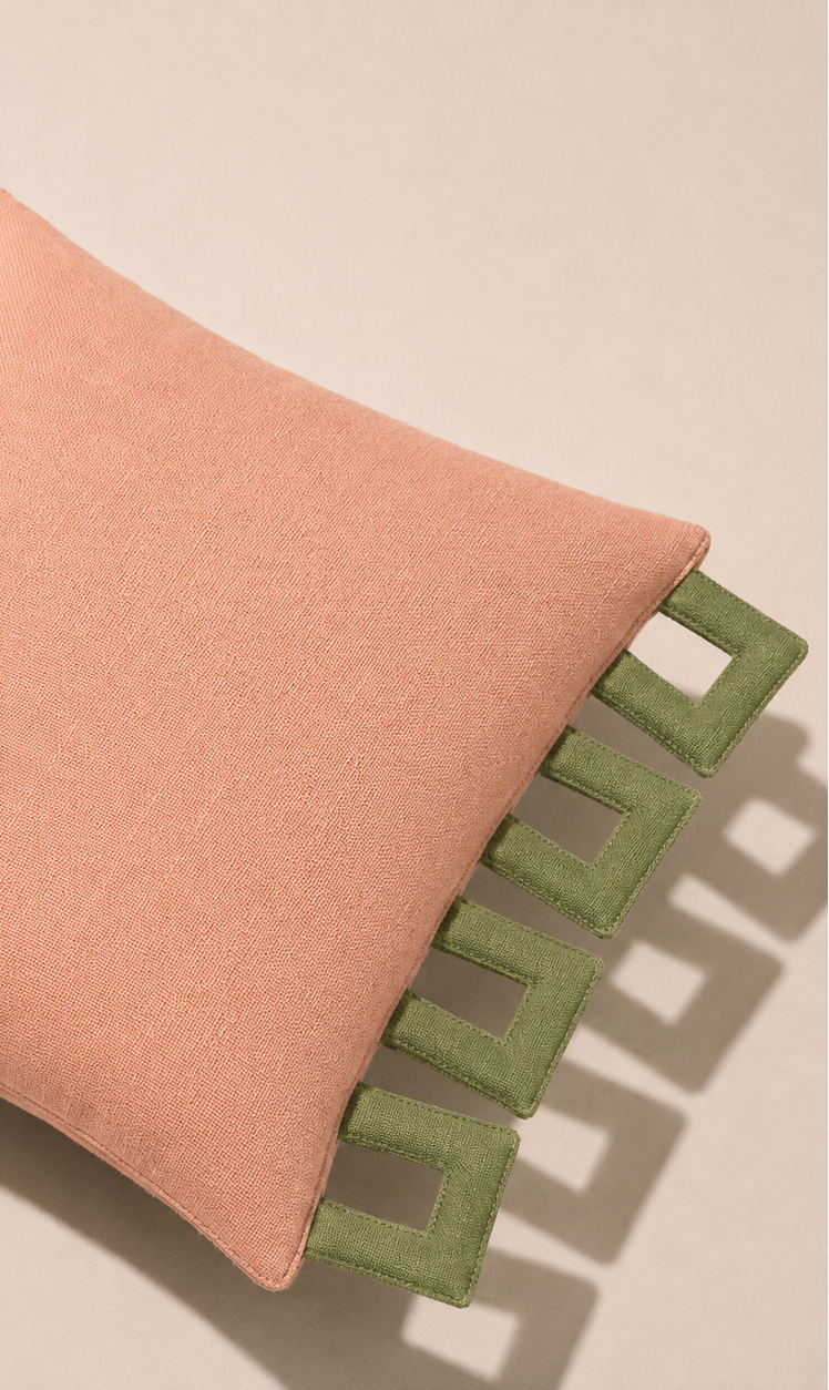 Apricot Frame Cushion Cover Aaraamya