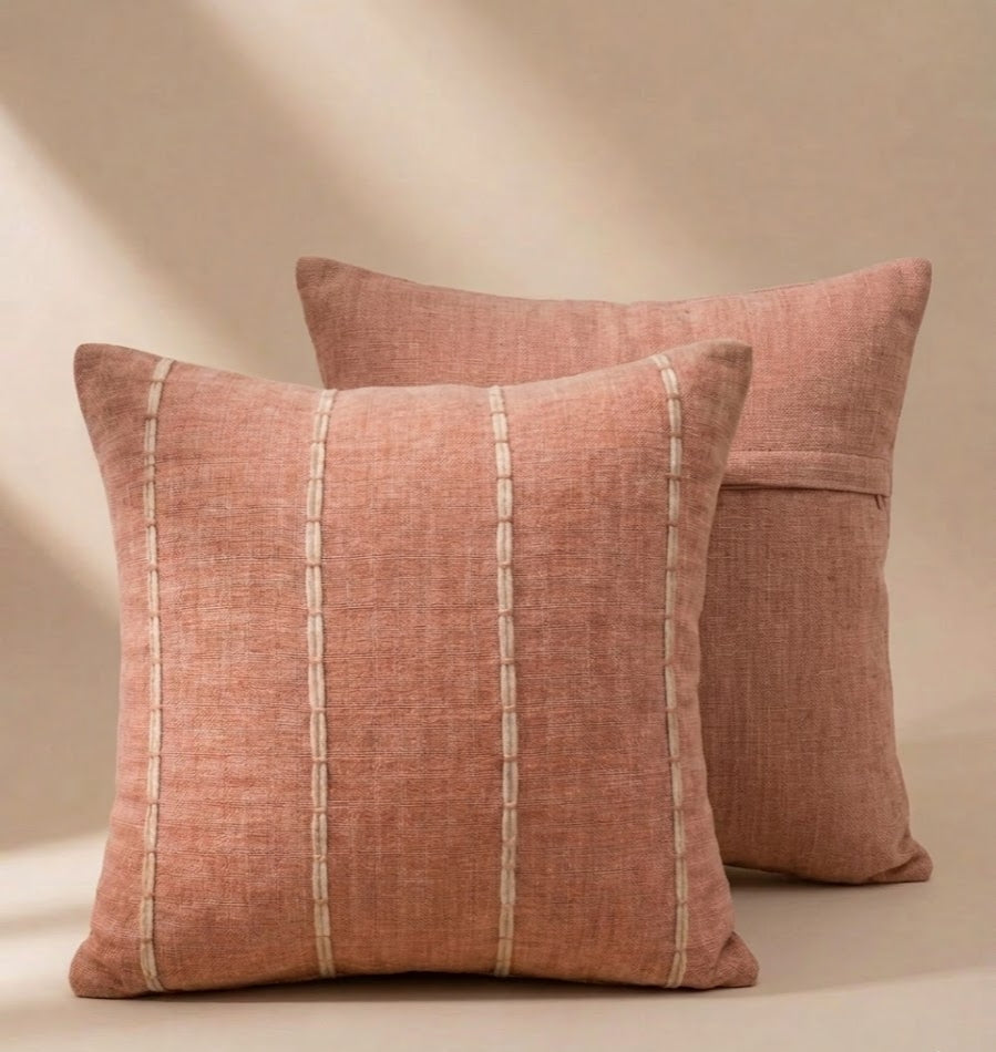 Blush Stitch Cushion Cover