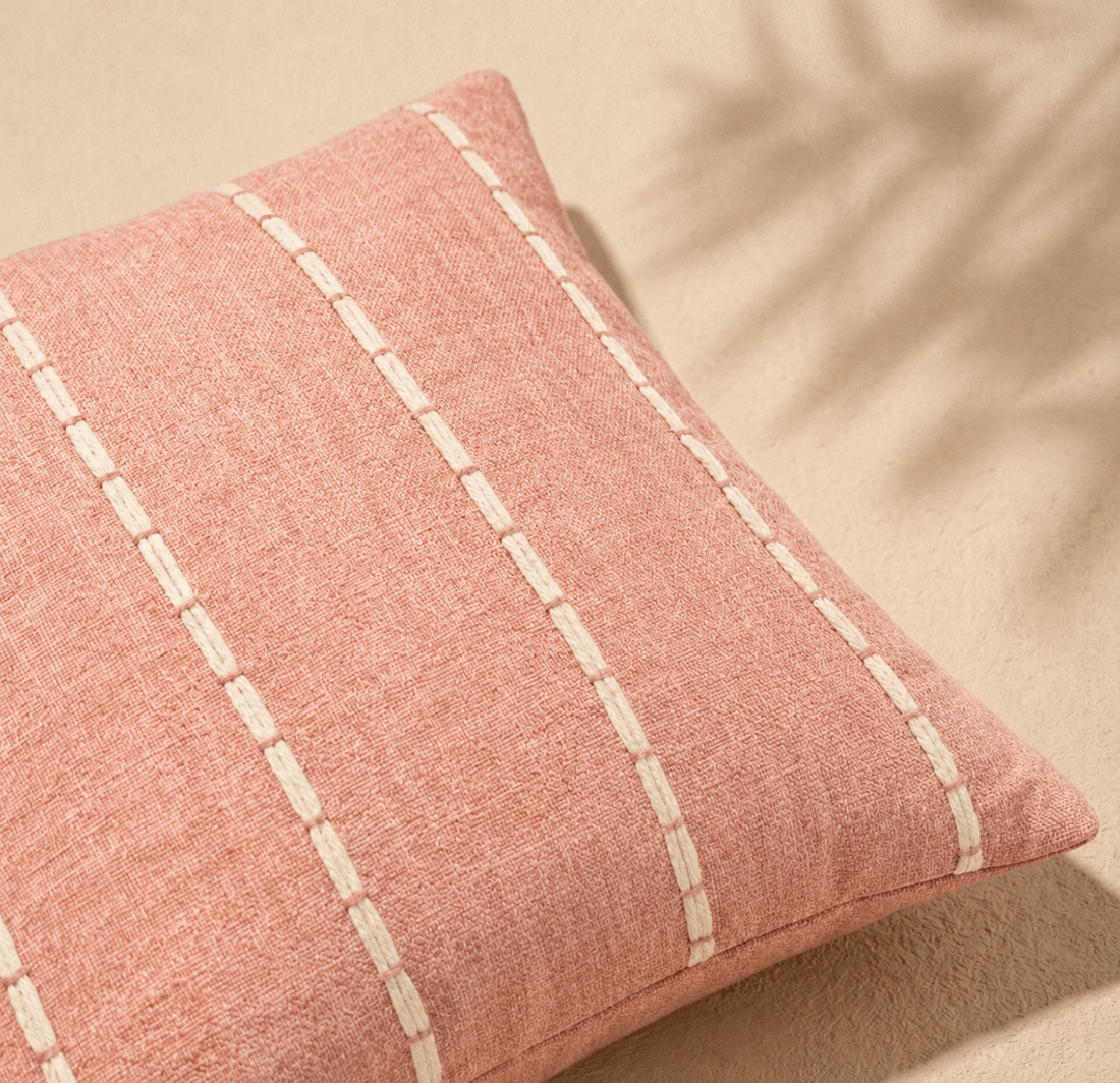 Blush Stitch Cushion Cover