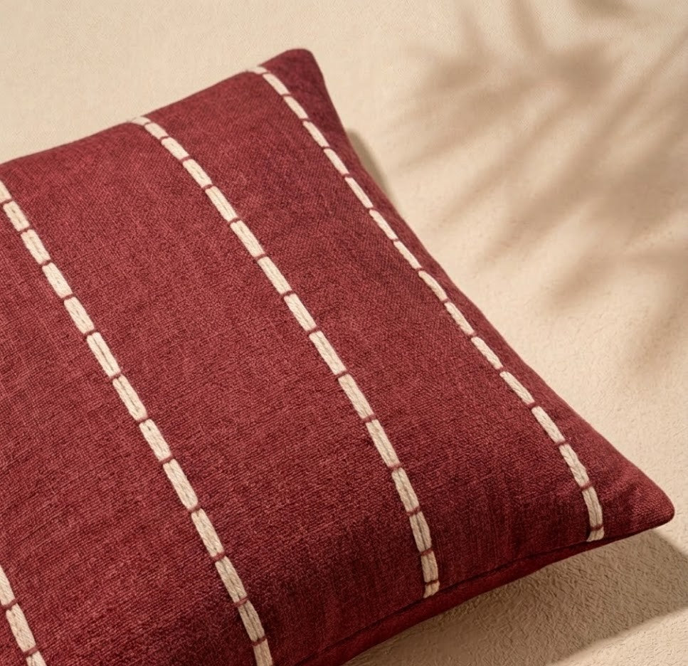 Bordeaux Stitch Cushion Cover
