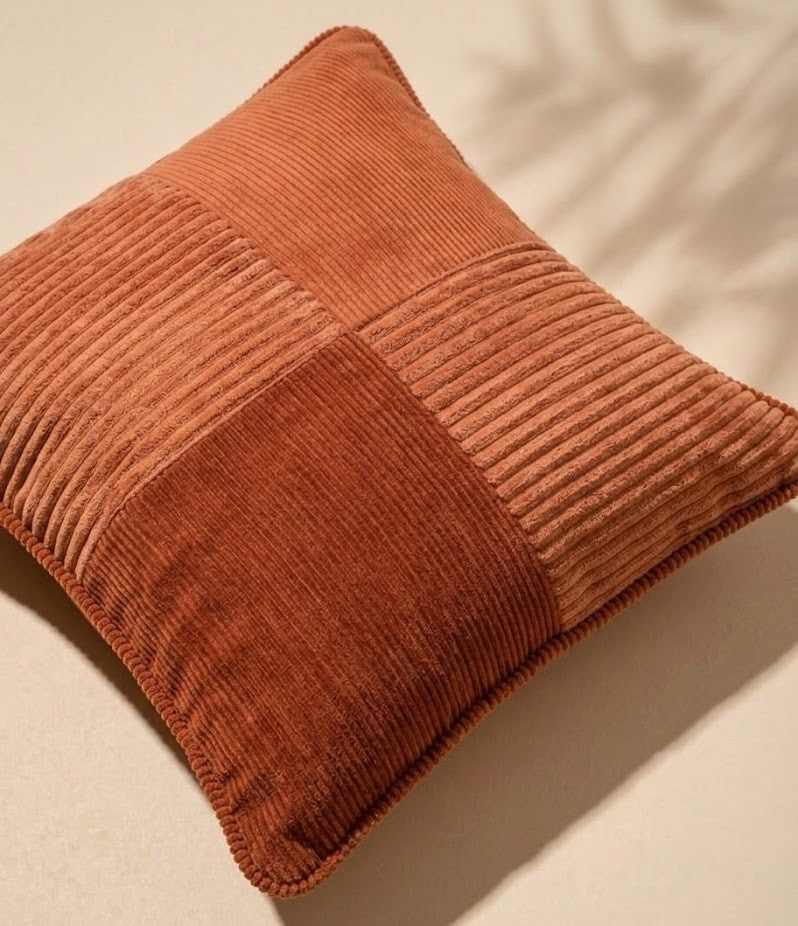 Burnt Terracotta Axis Grid Cushion Cover