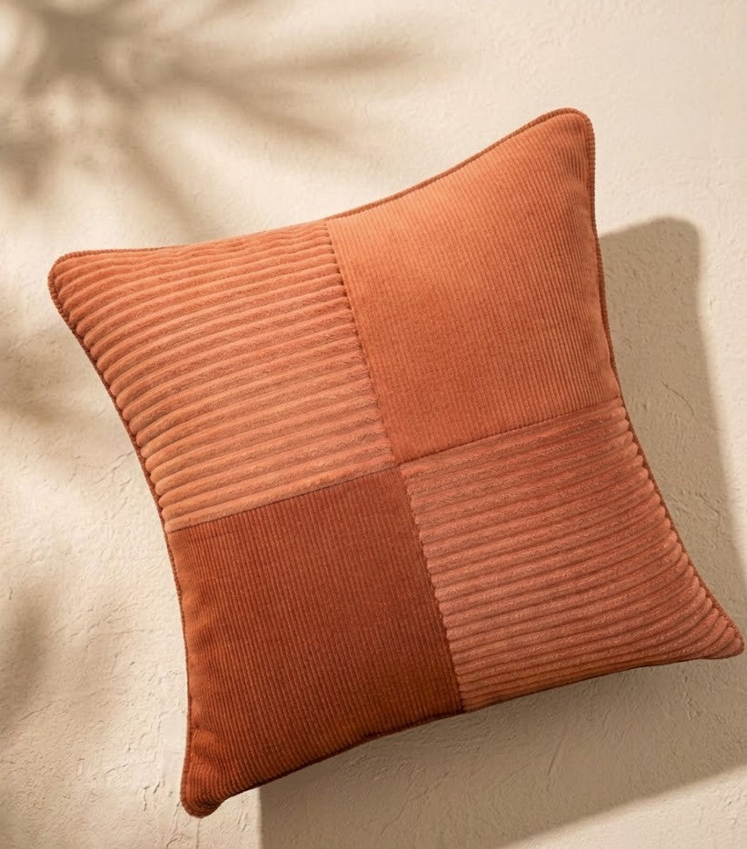 Burnt Terracotta Axis Grid Cushion Cover