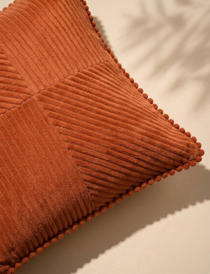 Burnt Terracotta Tiltline Cushion Cover