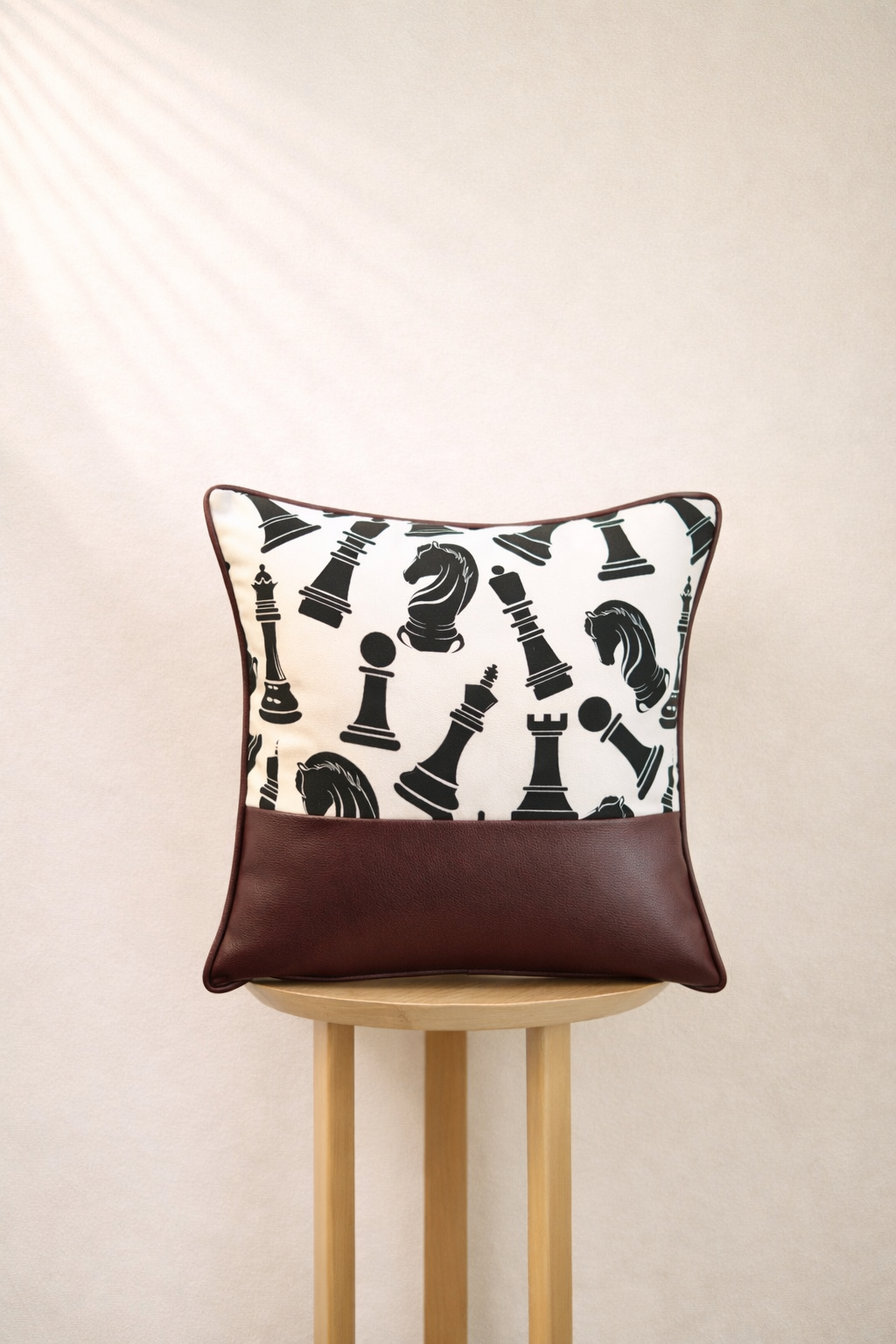 Checkmate Cushion Cover - Burgundy