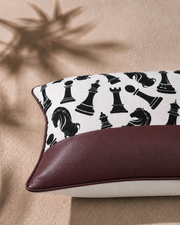 Checkmate Cushion Cover - Burgundy