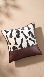 Checkmate Cushion Cover - Burgundy