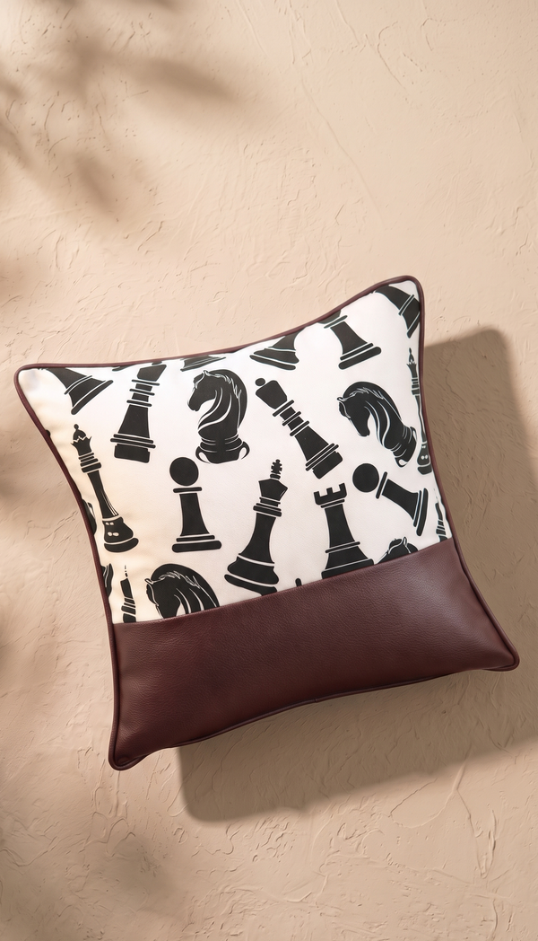 Checkmate Cushion Cover - Burgundy