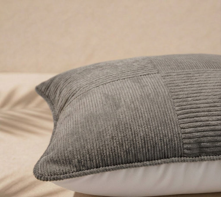 Cloud Gray Axis Grid Cushion Cover