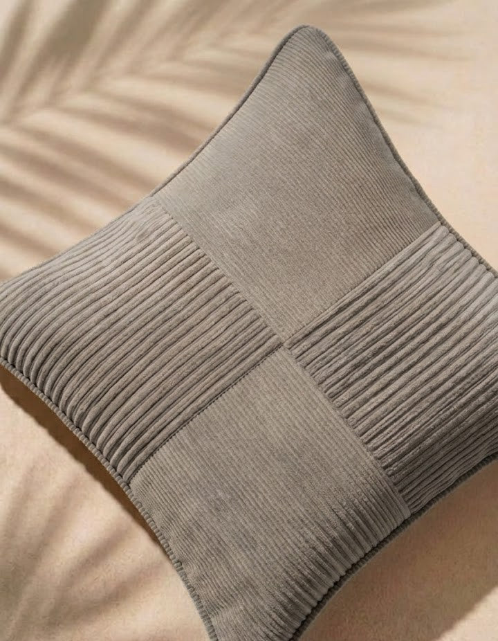 Cloud Gray Axis Grid Cushion Cover