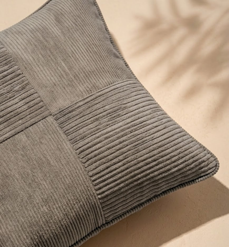 Cloud Gray Axis Grid Cushion Cover
