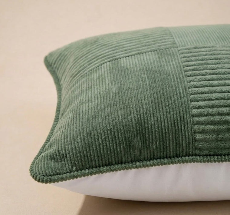 Gray Green Axis Grid Cushion Cover