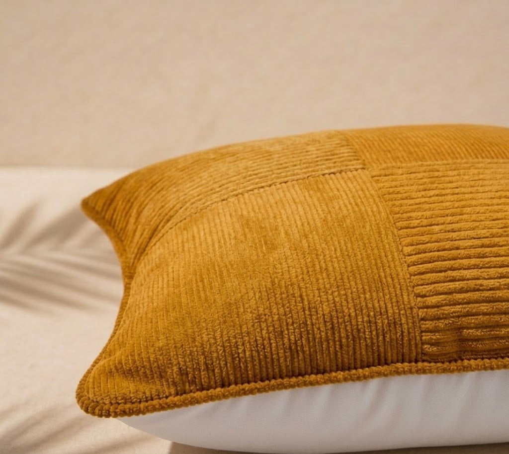 Harvest Gold Axis Grid Cushion Cover