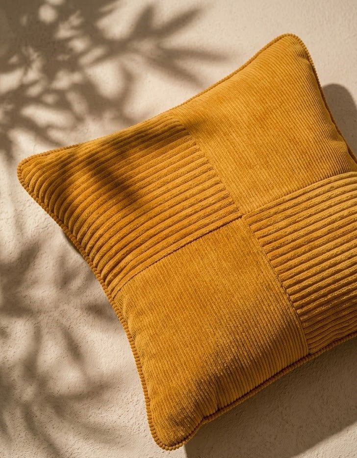 Harvest Gold Axis Grid Cushion Cover