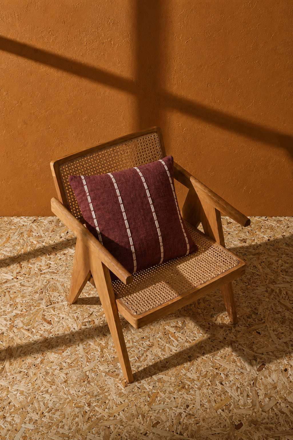 Bordeaux Stitch Cushion Cover Aaraamya