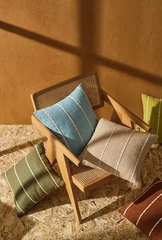 Air Blue Stitch Cushion Cover Aaraamya