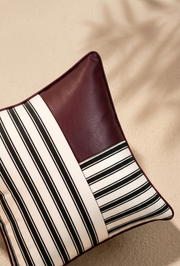 Linear Cushion Cover - Burgundy