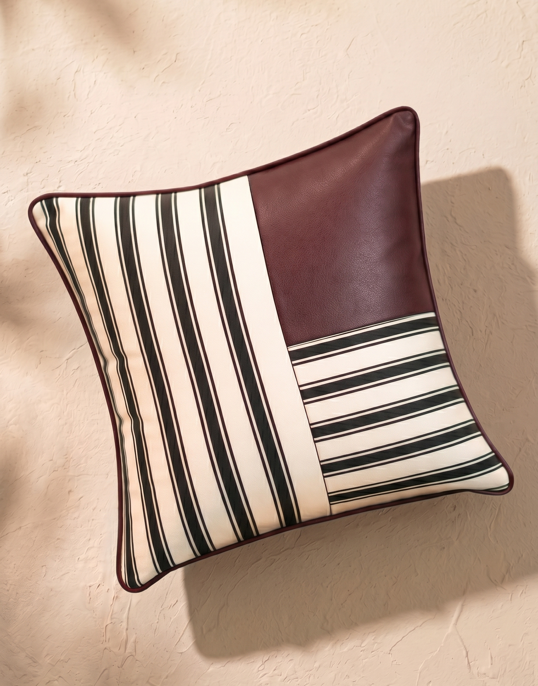 Linear Cushion Cover - Burgundy