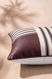 Linear Cushion Cover - Burgundy