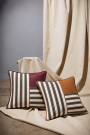 Linear Cushion Cover - Cognac Brown