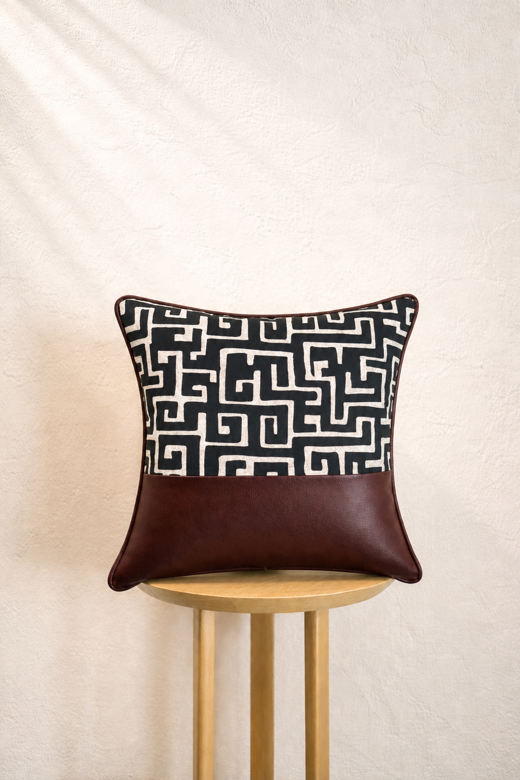 Maze Cushion Cover - Burgundy