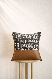 Maze Cushion Cover - Cognac Brown