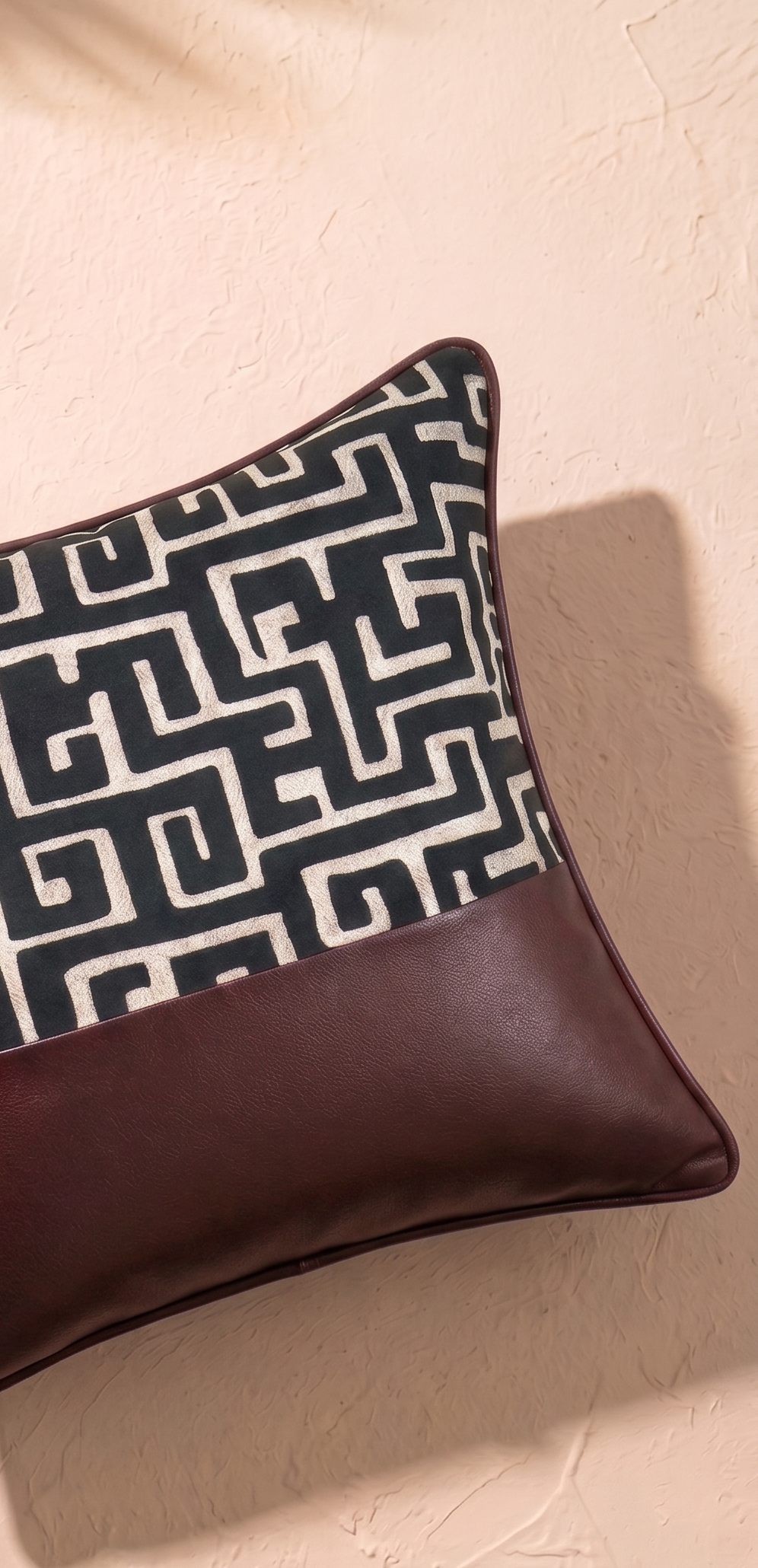 Maze Cushion Cover - Burgundy