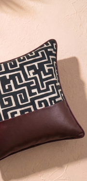 Maze Cushion Cover - Burgundy