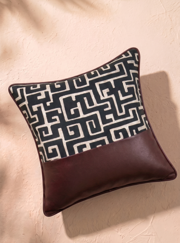Maze Cushion Cover - Burgundy