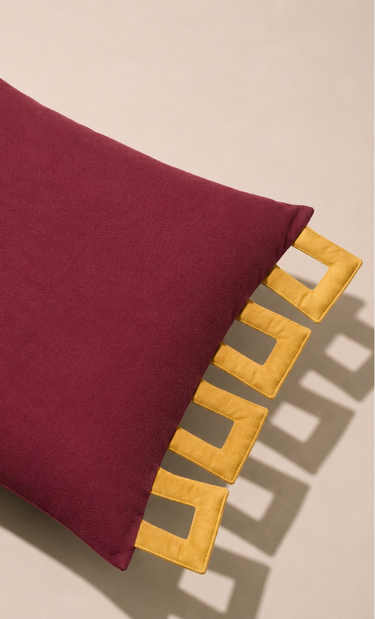 Merlot Frame Cushion Cover Aaraamya
