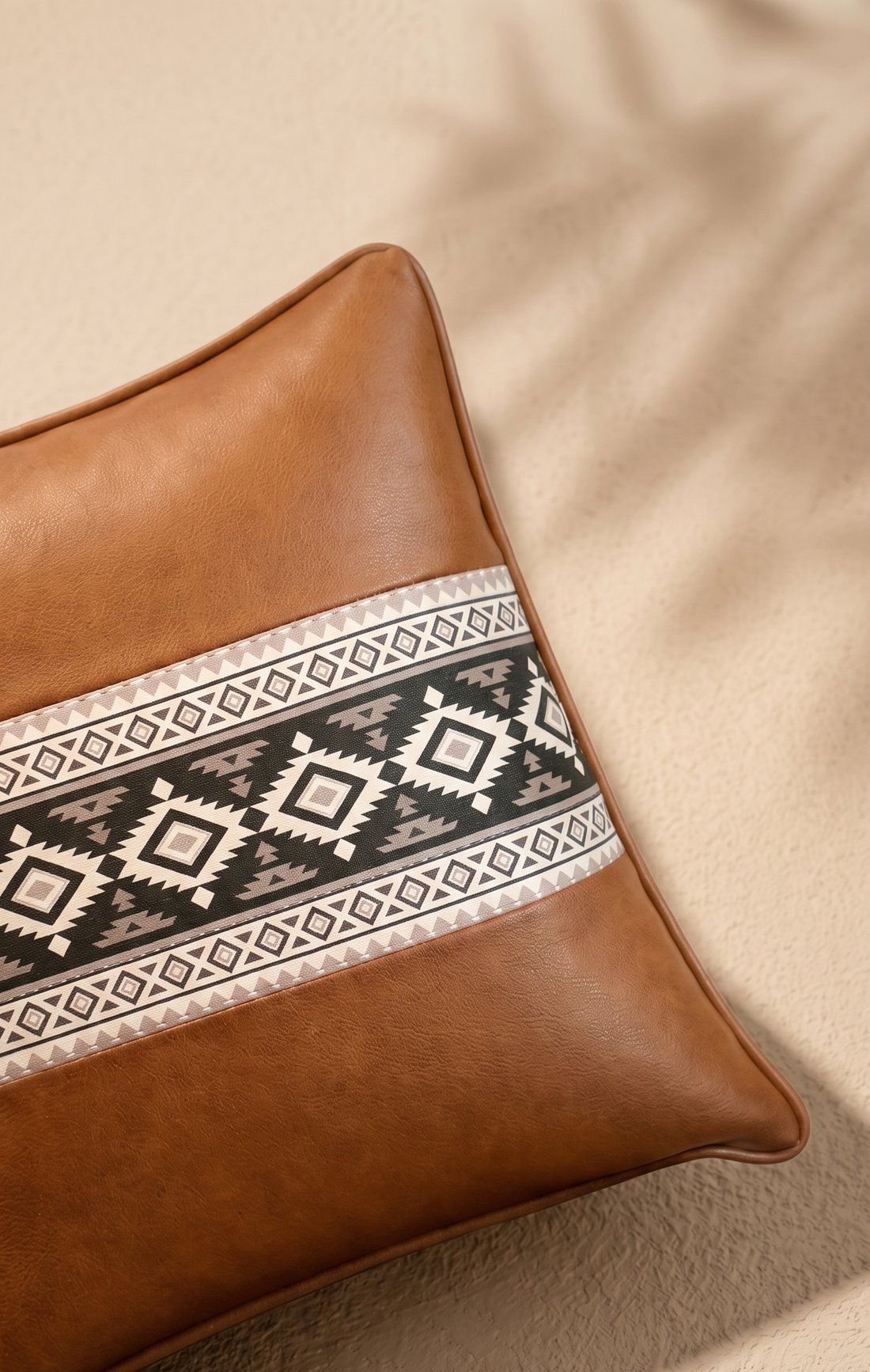 Nomad Band Cushion Cover - Cognac Brown