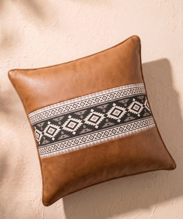 Nomad Band Cushion Cover - Cognac Brown