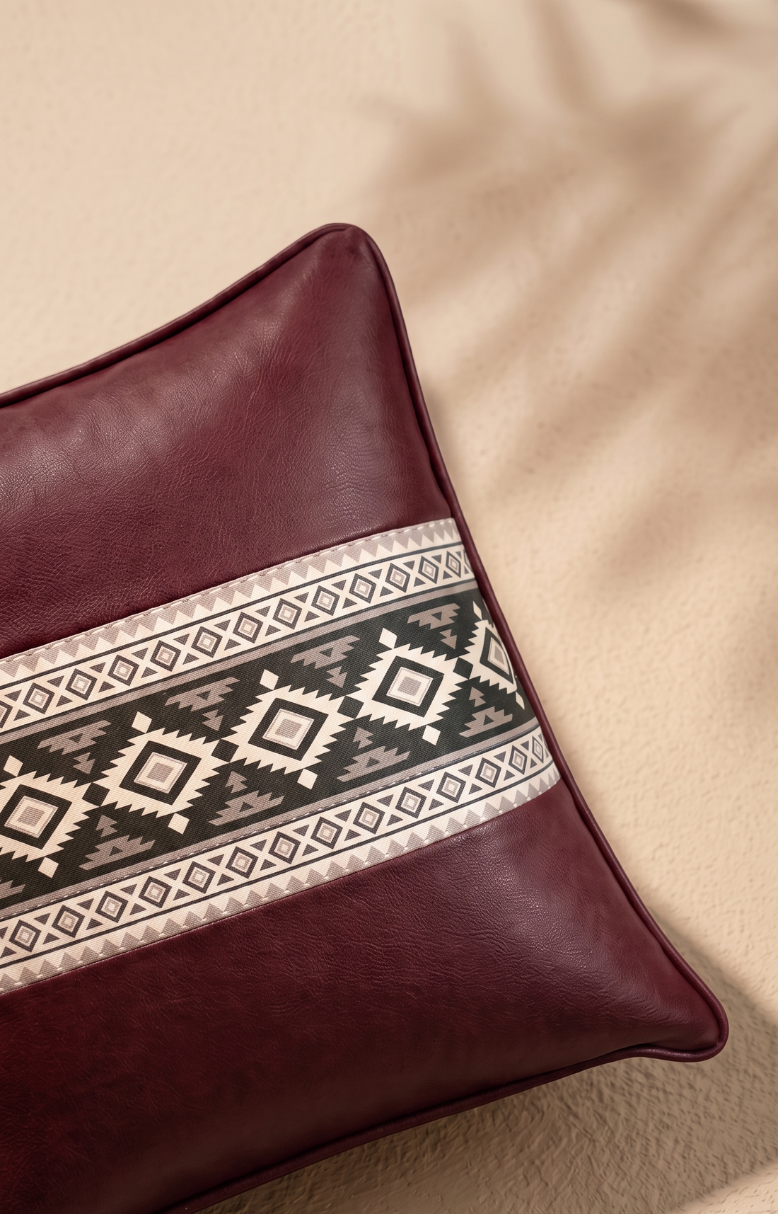 Nomad Band Cushion Cover - Burgundy