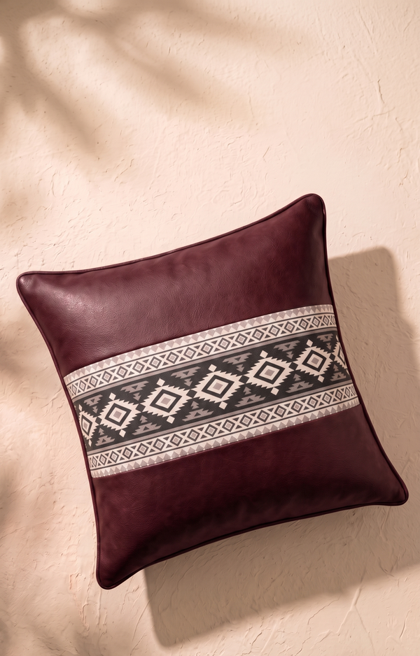 Nomad Band Cushion Cover - Burgundy