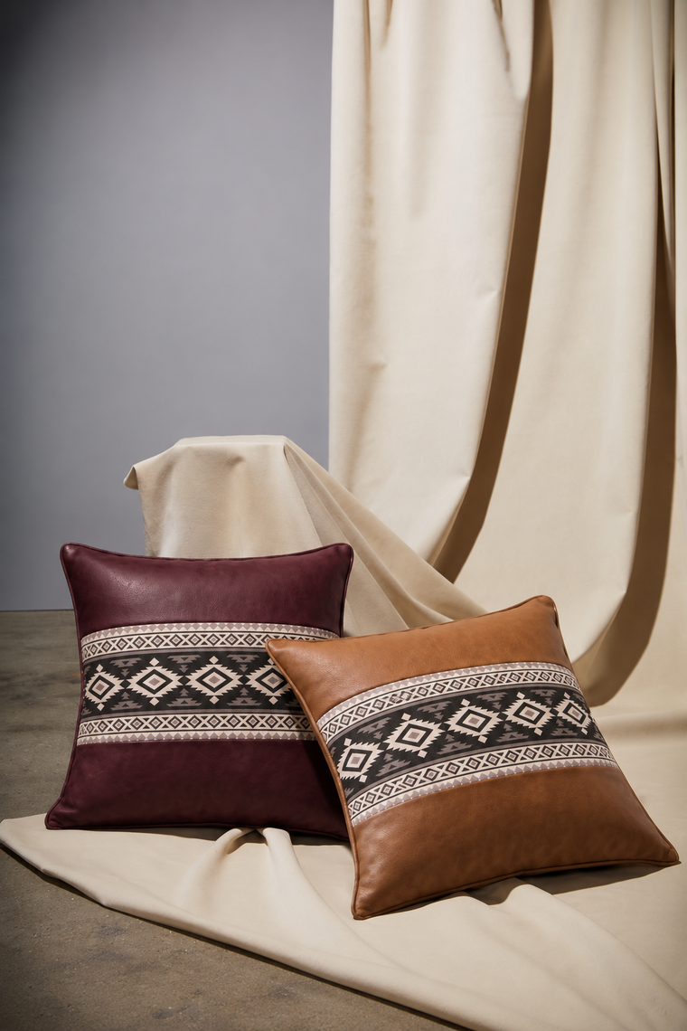 Nomad Band Cushion Cover - Burgundy