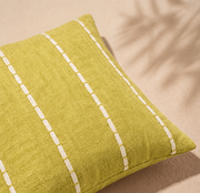 Golden Olive Stitch Cushion Cover