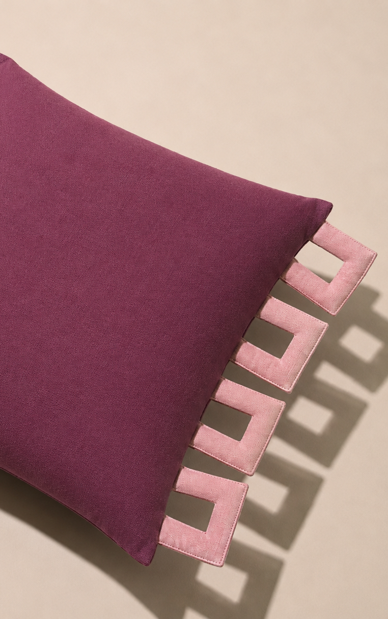 Plum Frame Cushion Cover Aaraamya