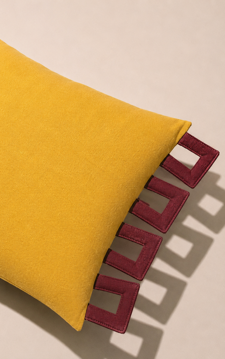 Saffron Frame Cushion Cover Aaraamya