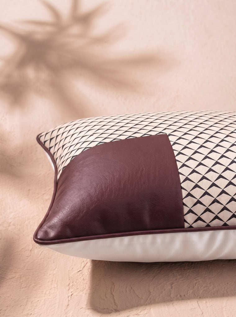 Trigrid Cushion Cover - Burgundy