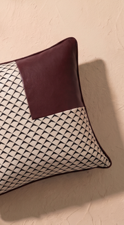 Trigrid Cushion Cover - Burgundy