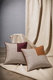Trigrid Cushion Cover - Cognac Brown