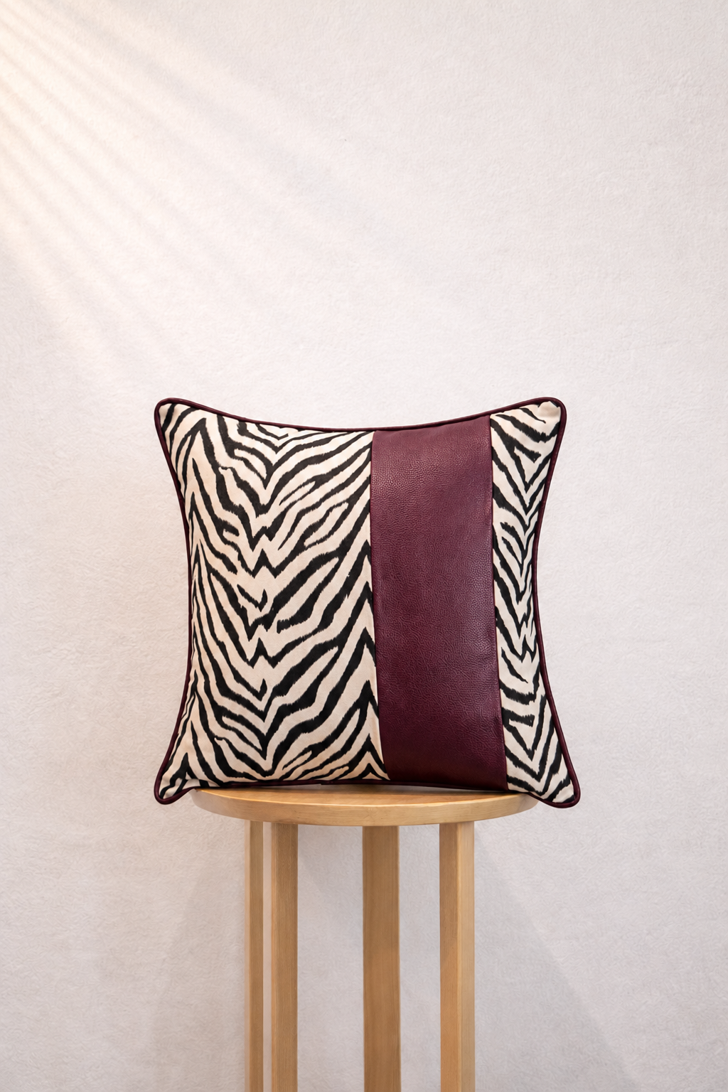 Wild Lines Cushion Cover - Burgundy