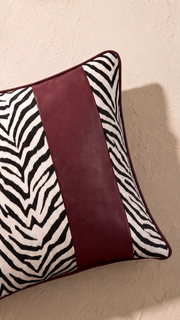 Wild Lines Cushion Cover - Burgundy